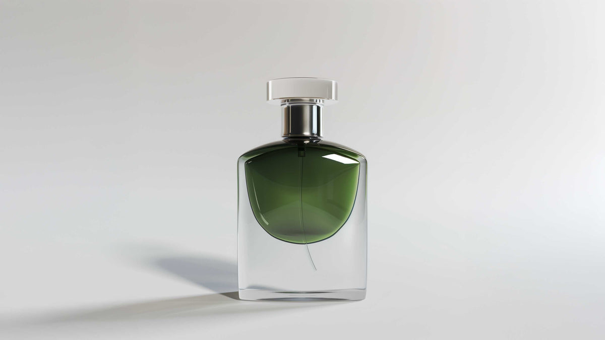 Minimal green perfume bottle for the Unisex collection